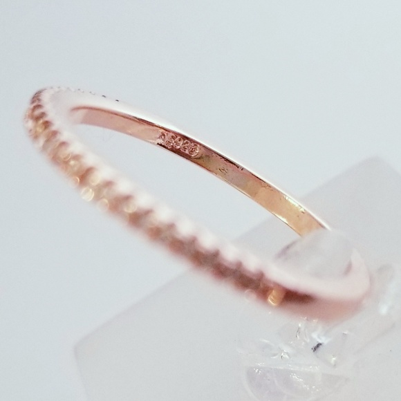 Classic Rose Gold Pave Band - Picture 6 of 8